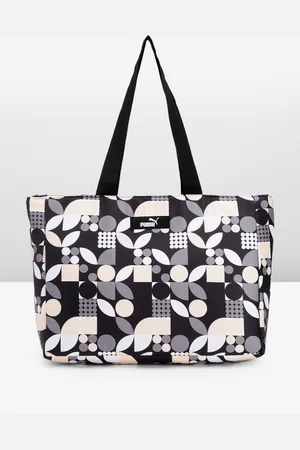 PUMA Geometric Printed Structured Shoulder Bag with Laptop Sleeve