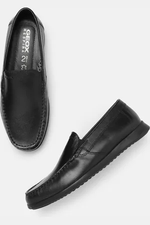 Geox Men Black Leather Loafers