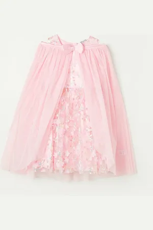 Lifestyle Girls Floral Embroidered Sequined Sleeveless A-Line Dress