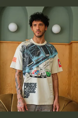 Bonkers Corner Men Typography Printed Raw Edge T-shirt