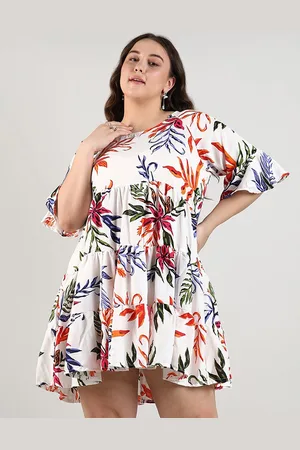Instafab Instafab Women Plus Tropical Print Sheath Dress