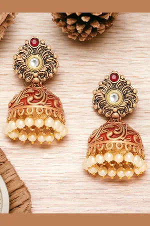 Anouk Women Dome Shaped Jhumkas Earrings