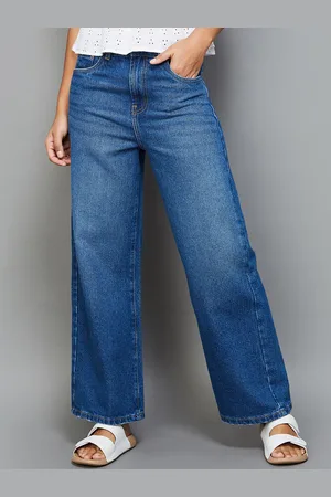 Lifestyle Women Wide Leg Light Fade Pure Cotton Jeans