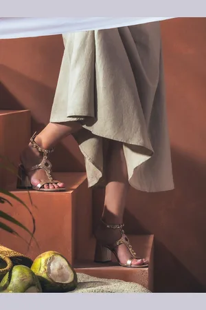SAINT G. Women Embellished Block Heels Sandals