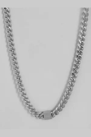 HUGO BOSS Women Caly Stainless Steel Brand Logo Print Link Pendant Necklace