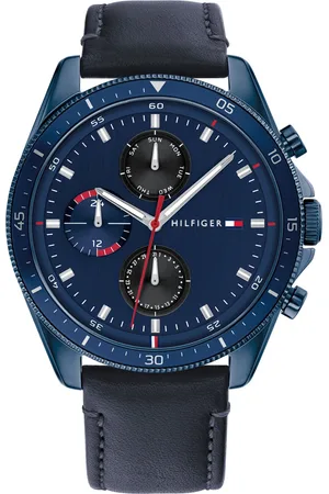 Tommy Hilfiger Men Navy Blue Dial & Blue Leather Straps Analogue Watch NCTH1791839W