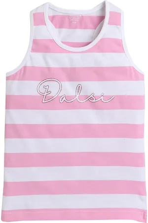 BAESD Girls Horizontal Striped Pure Cotton Tank Top