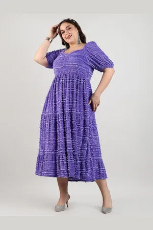 Instafab Women Puff Sleeve Empire Midi Dress