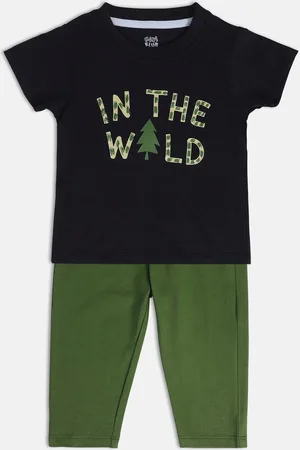 MINI KLUB Boys Printed Pure Cotton T-shirt with Trousers