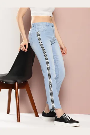 HARVARD Women Straight Fit with Side Stripe Jeans