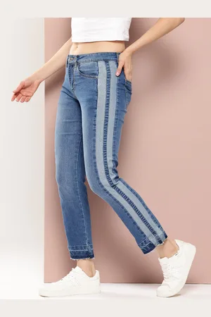 HARVARD Women Straight Fit with Side Stripes Jeans