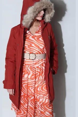 VERO MODA Faux Fur Trim Detail Hooded Longline Parka Jacket