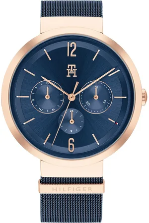 Tommy Hilfiger Women Blue Dial & Blue Stainless Steel Bracelet Style Straps Analogue Watch