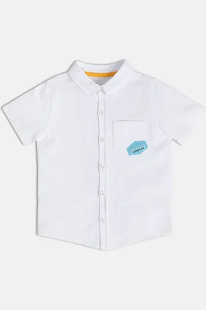 MINI KLUB Boys Classic Graphic Printed Spread Collar Cotton Casual Shirt