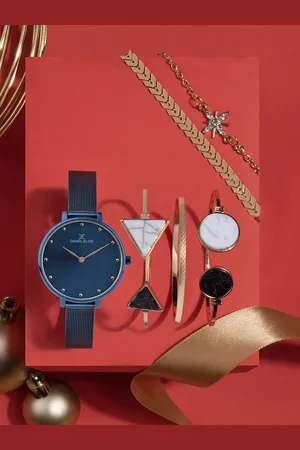 Daniel Klein Women Stone Studded Bracelet & Analogue Watch Gift Set