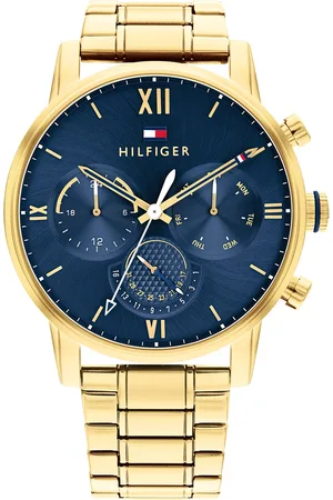 Tommy Hilfiger Men Blue Dial & Multicoloured Stainless Steel Bracelet Style Straps Analogue Watch