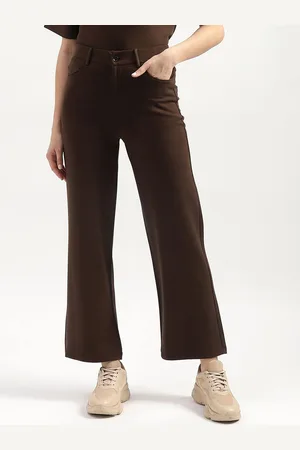 Benetton Women Straight Fit High-Rise Trousers