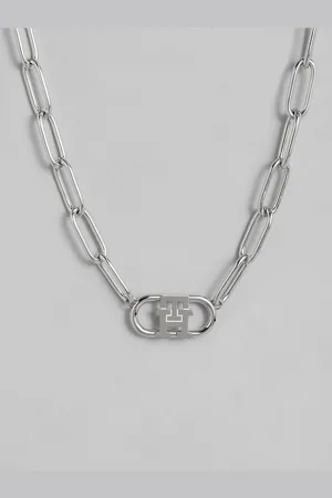 Tommy Hilfiger Monogram Chain Link Stainless Steel Necklace