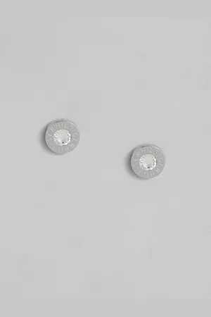 Tommy Hilfiger Silver Plated Crystals Studded Stainless Steel Circular Studs