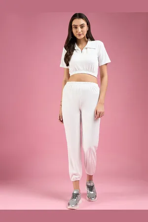 DressBerry Women Collar Neck Shirt With Cuffed Joggers Co-Ords