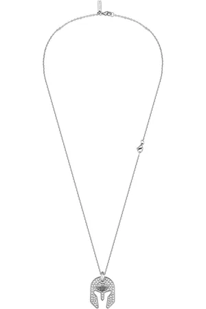 Police Men Stainless Steel Crystal Studded Necklace