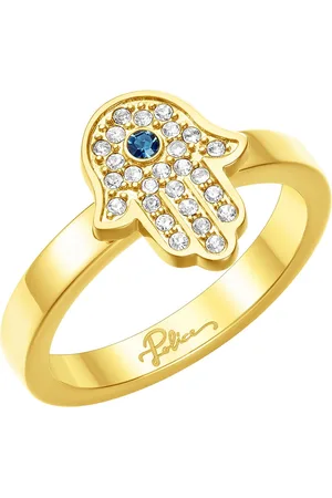 Police Gold-Plated Stone-Studded Finger Ring