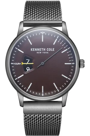 Kenneth Cole Men Brown Dial & Black Stainless Steel Bracelet Style Straps Analogue Watch KCWGH2221103MN