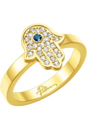 Police Gold-Plated Stone-Studded Finger Ring