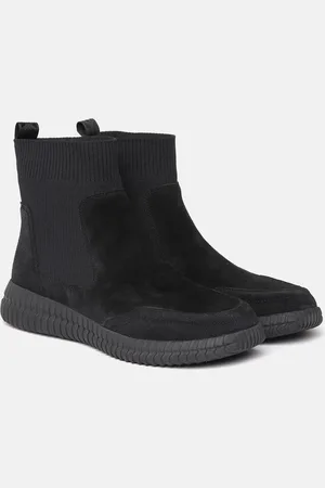 Geox Women Black Solid Suede Boots