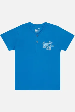 BodyCare Boys Typography Printed Cotton Applique T-shirt
