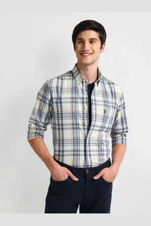 Ralph Lauren Tartan Checks Spread Collar Tailored Fit Cotton Casual Shirt