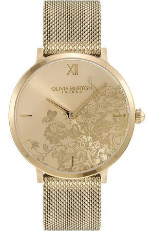 Olivia Burton Women Floral Blooms Bracelet Style Straps Reset Time Analogue Watch