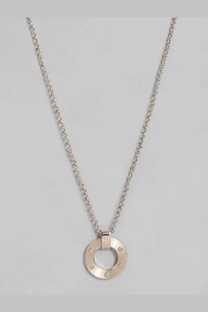 Tommy Hilfiger Circular Design Stainless Steel Pendant & Chain