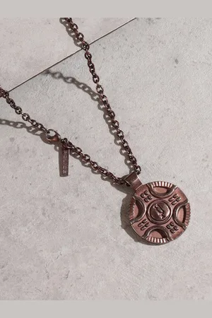 Police Medallion Stainless Steel Circular Pendant With Chain