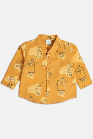 MINI KLUB Boys Conversational Printed Spread Collar Casual Pure Cotton Shirt