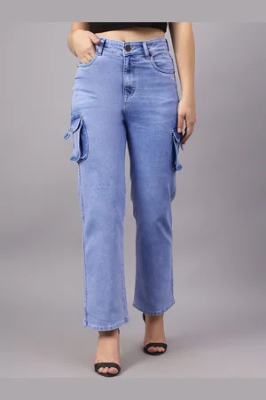 BAESD Women Straight Fit Stretchable Cargo Jeans