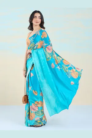 Liva Floral Liva Saree With Blouse Piece