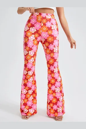 BAESD Women Floral Printed Relaxed Bootcut Trousers