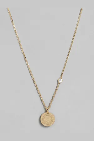Tommy Hilfiger Women Gold-Plated Stainless Steel Single Crystal Studded Pendant With Chain
