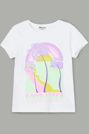 Lifestyle Girls Printed Pure Cotton T-shirt