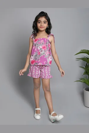 The Magic Wand Girls Printed Pure Cotton Top With Shorts