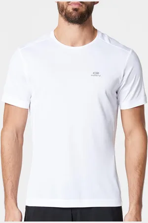 DECATHLON Men White Round Neck Running T-Shirt