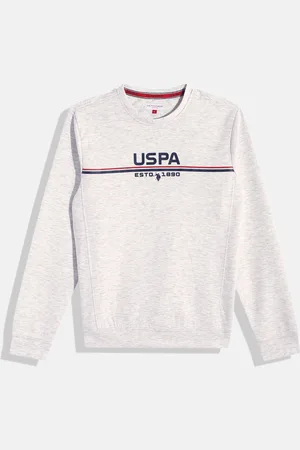 Ralph Lauren Boys Grey Melange Brand Logo Print Sweatshirt