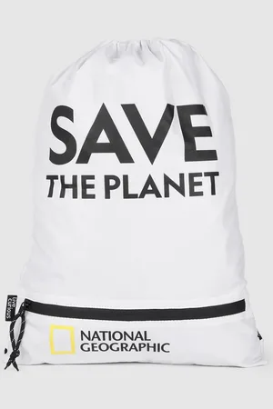 NATIONAL GEOGRAPHIC Unisex White & Black Brand Logo Backpack