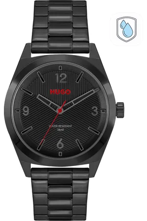HUGO BOSS Men Black Make Stainless Steel Bracelet Straps Analogue Watch 1530253-Black