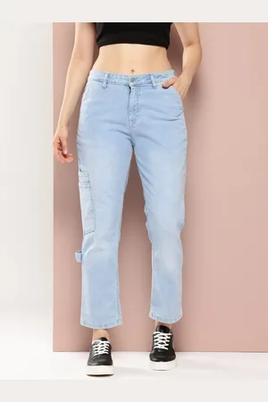 HARVARD Women Straight Fit Cropped Cargo Jeans