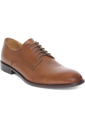 Geox Men Brown Solid Leather Formal Derbys