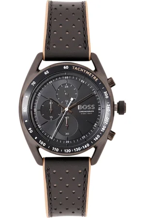 HUGO BOSS Men Center Court Laser Cuts Strap Analogue Chronograph & Tachymeter Watch