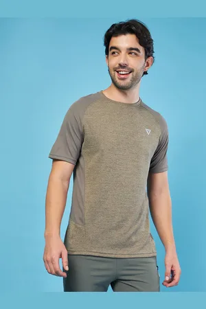 TECHNOSPORT Men Colorblock Double Cool Slim Fit Sports Tshirt