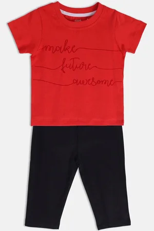 MINI KLUB Boys Printed Pure Cotton T-shirt with Trousers